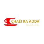 "Chaei Ka Adda" brand logo featuring a red teacup icon, gold typography, and the tagline "Sirf Chai Nahi... Woh Bhi..." on a white background.