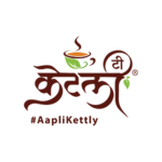 "Kettly Tea" brand logo in Devanagari script with a steaming teacup icon and the hashtag #AapliKettly.